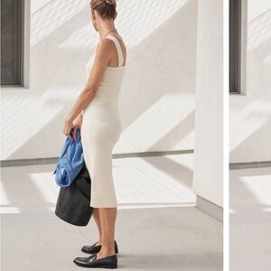 AYR The Curator Cream Ribbed Knit skirt